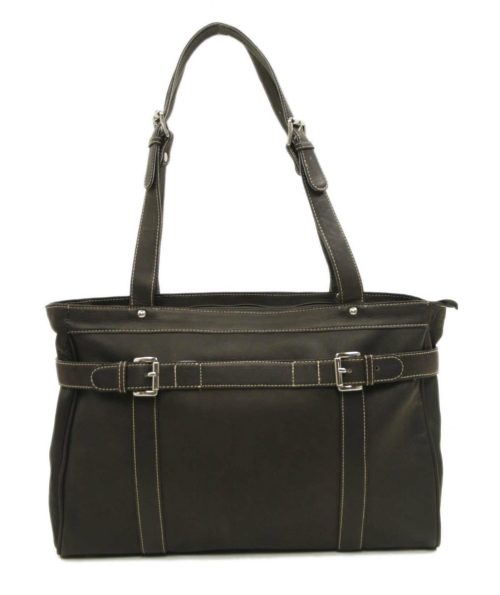 Piel Leather Belted Computer Tote