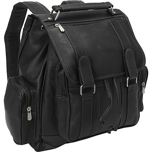 Piel Leather Double Loop Flap-Over Laptop Backpack