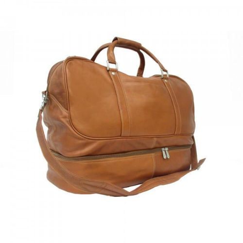 piel leather false bottom sports bag 5