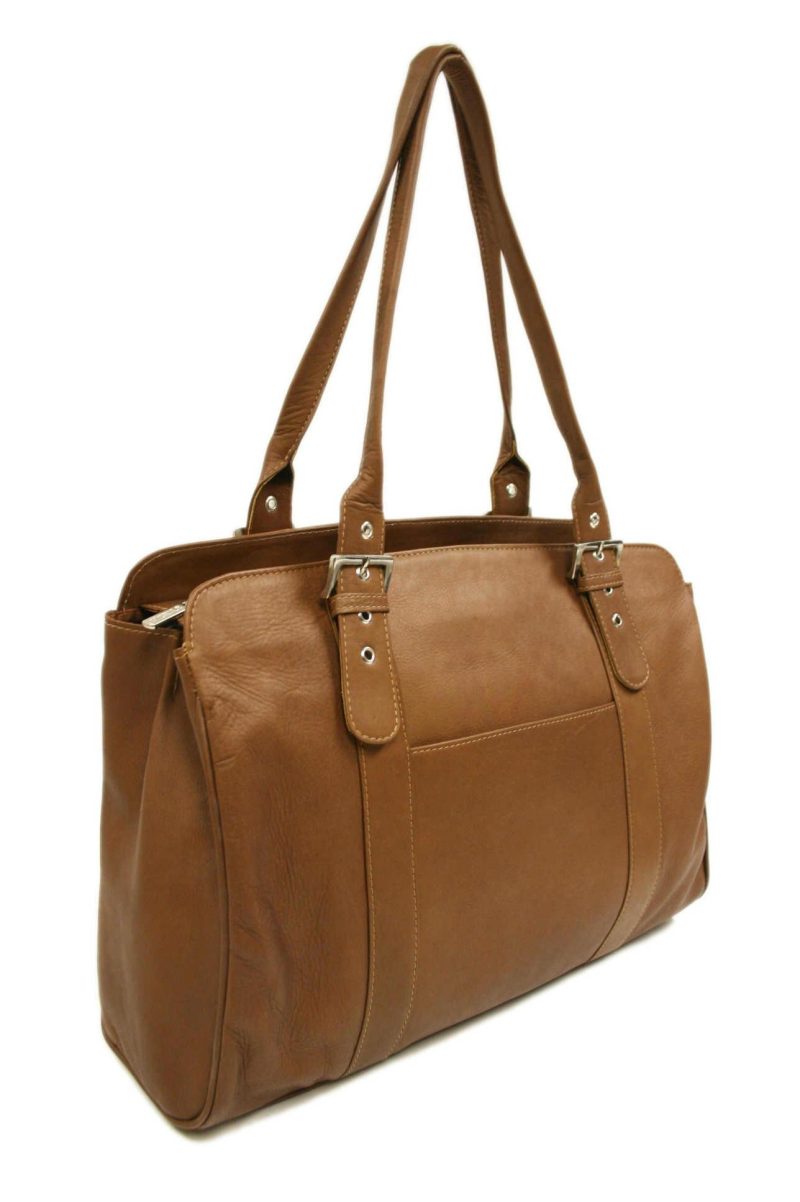 piel leather ladies buckle laptop tote 9