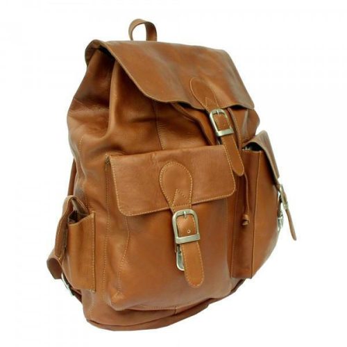 piel leather large buckle flap backpack 4