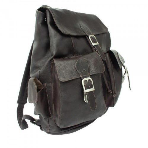 piel leather large buckle flap backpack 5