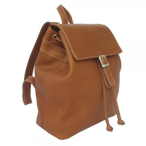 piel leather top flap drawstring backpack 6