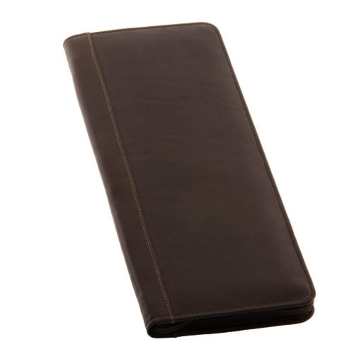 piel leather zippered tie case with snaps 3